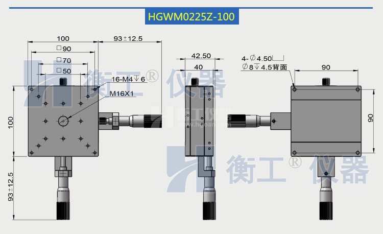 整体二维直驱XY平移台高精度侧微头两维微调光学位移台厂家