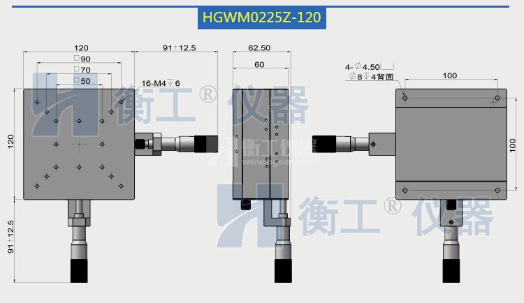 整体二维直驱XY平移台高精度侧微头两维微调光学位移台厂家